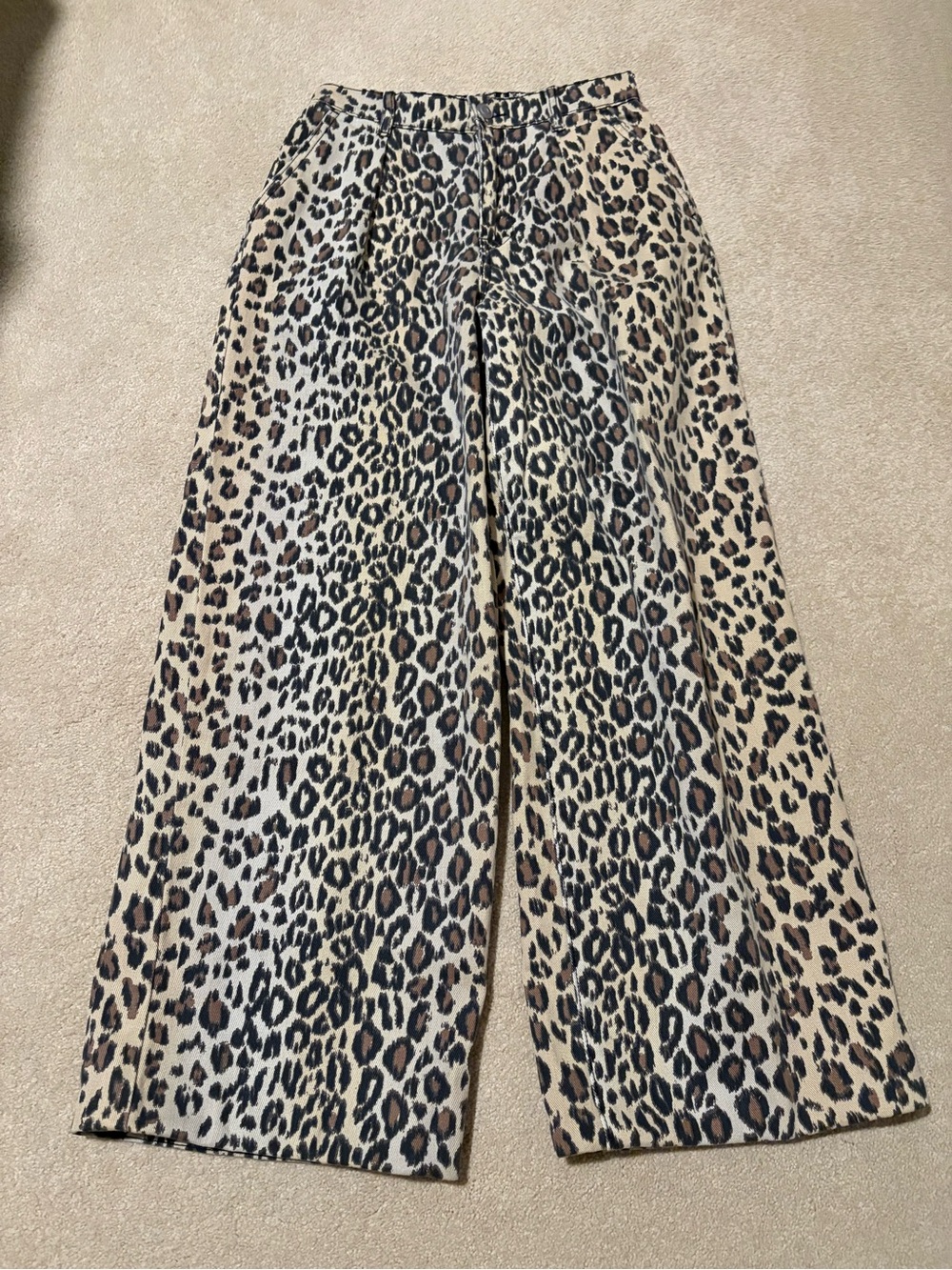 House of Harlow 1960 Leopard Print Wide-Leg Pants - Beige/Brown/Black